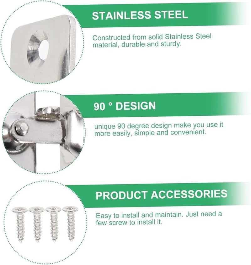 Stainless Steel Right Angle Door Latch Easy Install for Sliding Doors Household Safety - Image 2